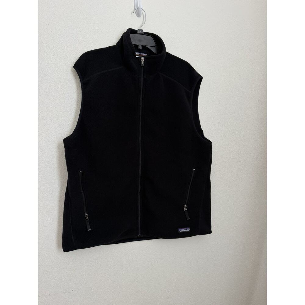 Black Patagonia Synchilla Vest Mens Size XLarge Sleeveless Fleece Full Zip Warm